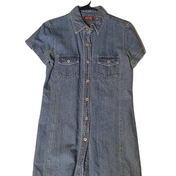 Old Navy Dresses & Skirts - Old Navy Women’s Denim Dress Short Sleeve Snap Button Closure Size 8